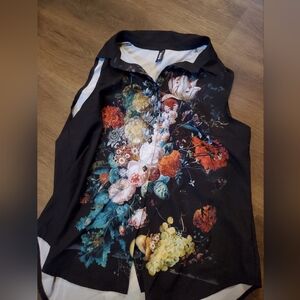 Monet Floral Business Time Tank Blackmilk Xl